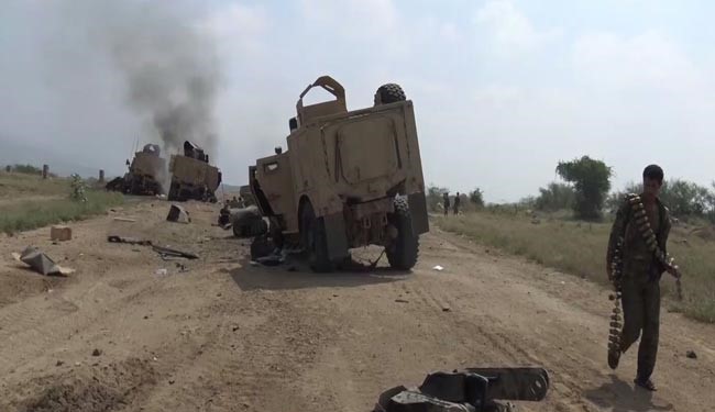 زره‌پوش‌های آل‌سعود زیر پای یمنی‌ها +ویدیو